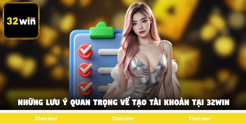 Những lưu ý quan trọng về tạo tài khoản tại 32Win